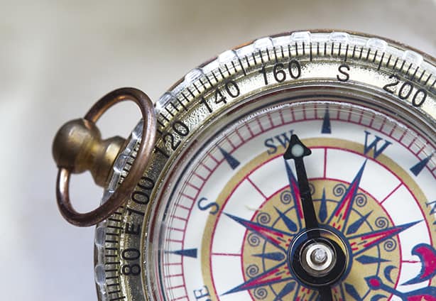 Close up shot of a compass Close up shot of a compass use in navigation and metaphor for success.