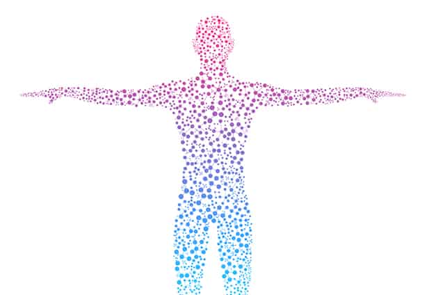 Human body with molecules DNA. Medicine, science and technology concept. Illustration Human body with molecules DNA. Medicine, science and technology concept. Illustration.