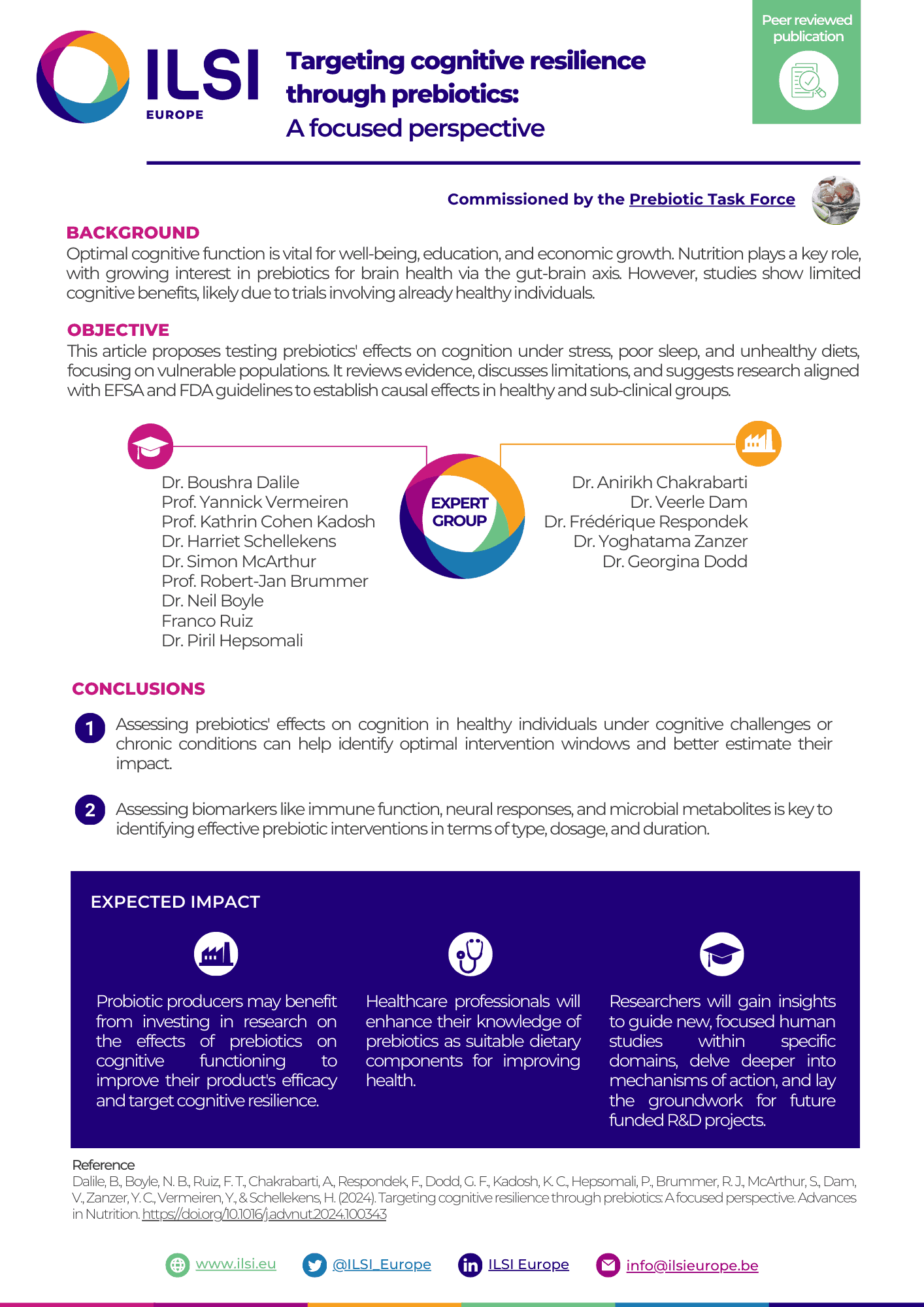 Prebiotics and Cognition_Expert group one-pager